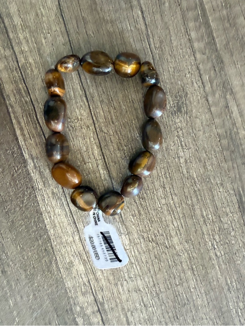 Free People Ariana Ost Crystal Stone Chunky Bracelet Tigers Eye Western Bohemian - Picture 7 of 7